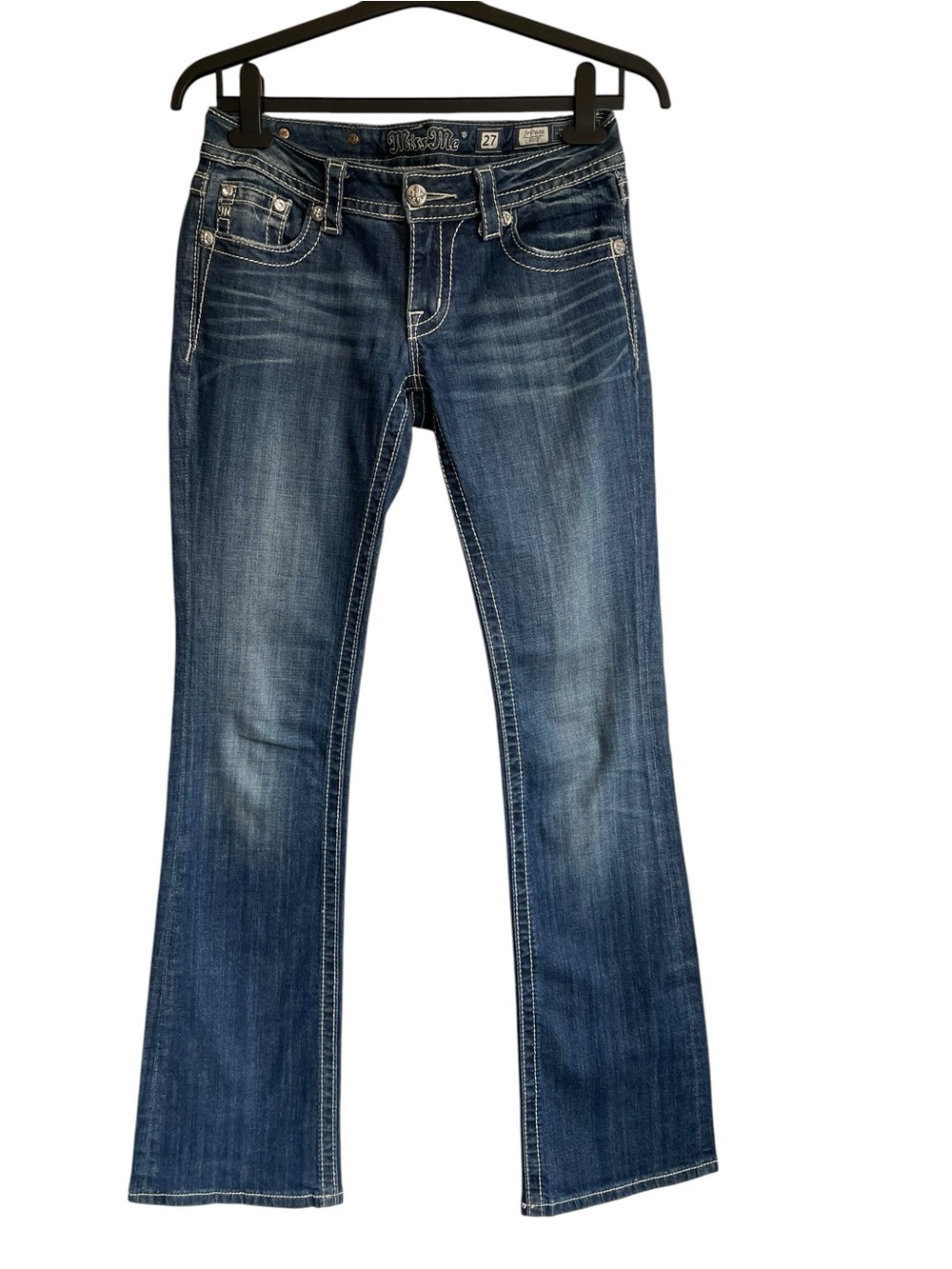 Miss Me Signature Bootcut Jeans in Medium Blue Wash Limited Edition Style JP5769